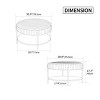 30.9" Round Faux Fur Ottoman Coffee Table with Metal Legs and Open Storage Shelf for Living Room or Bedroom-The Pop Home - 4 of 4