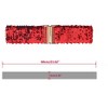 INSPIRE CHIC Women's Shinny Wide Waist Belts Interlock Buckles Sequins Decor Stretchy Belts 2 Pcs 23.62" - 3 of 4
