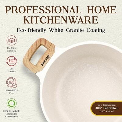 Cream 14-Piece Non-Stick Carbon Steel Cookware Set