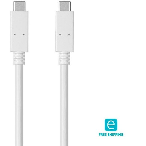 Monoprice Usb C To Usb C 3.1 Gen 1 Cable - 2 Meters (6.6 Feet) - White | 5gbps, 3a, 30awg, Type C, Compatible With Xbox One / Ps5 / Switch Ipad / : Target