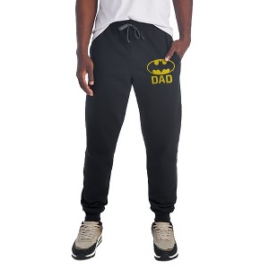 Batman Bat Dad Shield Logo Unisex Jogger Sweatpants with Pockets for Men and Women Black - 1 of 4
