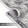 4*6 Washable Area Rug for Farmhouse, Dorm, Home Study, Low Pile, Stain-Resistant, Non-Slip Baby Room Carpet, Vintage Soft Distressed Dining Rug, Gray - 2 of 4