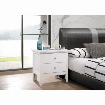 NicBex 24 Inch Nightstand with 2 Drawers,End Table,Wood Side Table with Round Knob Handles for Bedroom,Living Room