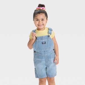 OshKosh B'gosh Toddler Girls' Railroad Striped Shortalls - 1 of 3