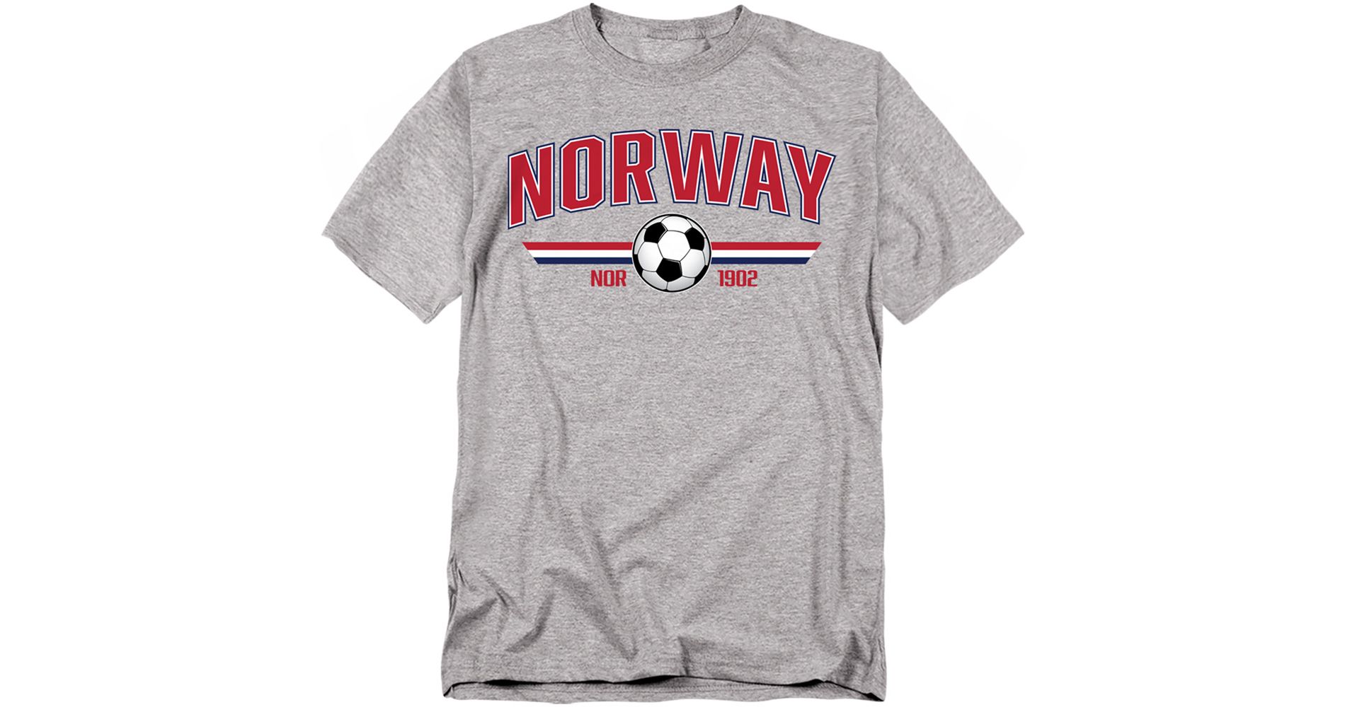 Men's Norway Classic Futbol World Soccer Crest with Ball T-Shirt