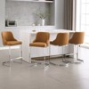 Bekrvio Bar Stools Set of 4, 26” Counter Height with Back - Upholstered PU Leather/Velvet  Steel U-Shaped Base for Kitchen Counter Island - 3 of 4
