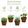 Best Choice Products Set of 3 Rustic Wood Bucket Barrel Flower Garden Planters Set w/ Drainage Holes, Multiple Sizes - 2 of 4
