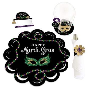 Big Dot of Happiness Mardi Gras - Party Table Decorations - Masquerade  Party Placemats - Set of 16 