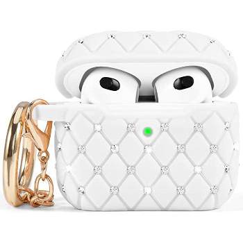 Worryfree Gadgets Case Compatible with AirPods 3 Case Generation 3 Bling Rhinestone Cover for Women Girls TPU Protective Shockproof Case