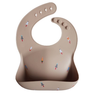Mushie Silicone Baby Bib - Rocket