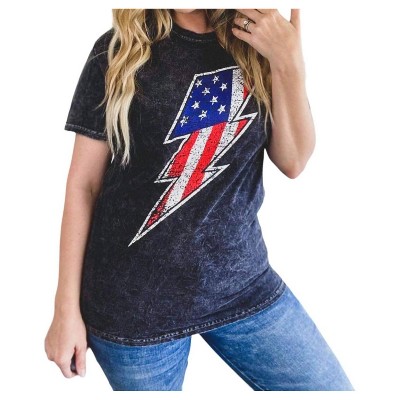 Women's Flag Lightning Bolt Tee - She Shed