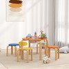 Qaba 5 Piece Kids Table and Chairs Set, Flower-Shaped Toddler Table and Chair Set with Built-in Storage, for Drawing Reading Art Craft Activity - 2 of 4