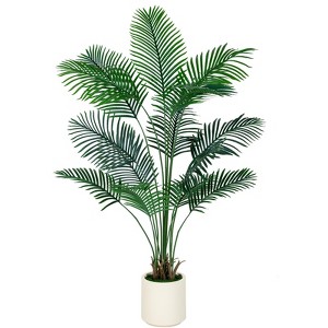 5FT Areca Palm Artificial Golden Cane Palm Tree Butterfly Palm Faux Plant in White Pot Decor Plants for Home Office Indoor Outdoor - 1 of 4