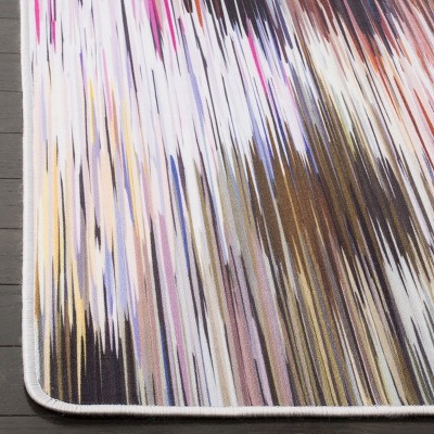 Ivory and Multicolor Abstract Rectangular Area Rug