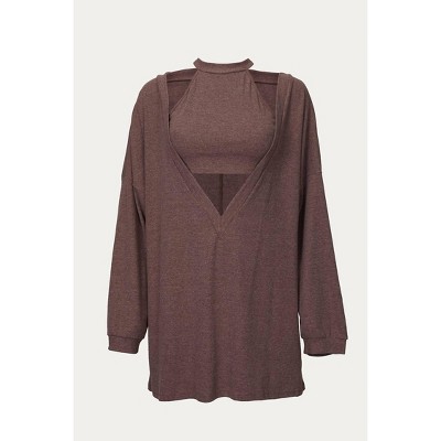 Women's CROPPED TANK AND PULLOVER TWO-PIECE SET - ESLEY COLLECTION