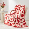 Snuggle Sac Love Heart Throw Blanket Soft Knitted Blanket Cozy Decorative Throw, Valentine’s Romantic Gifts 50x60 inches - 2 of 4