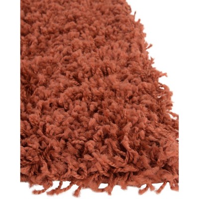Kid-Friendly Reversible Shag Area Rug in Vibrant Red and Orange