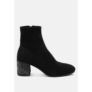 Chena Rhinestones Embellished Block Heel Boots - 1 of 4