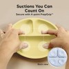 3-Pack Prep Suction Plates with Lids, 100% Silicone Baby Plates with Lid, BPA-Free Kids Divided Toddler Plates - 3 of 4