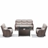Belord Patio Furniture Set with Firepit, 6-INCH Extra Thick Cushion 4 Pieces Outdoor Patio Furniture Set with Swivel Chairs, Couch, and Firepit Table - 4 of 4