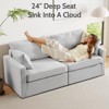 Vipbear 68" Sofa, Velvet Recliner Sofa for Small Spaces, Solid Wood Legs Mid-Century Modern Sectional Sofa for Apartments - 2 of 4