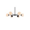 Elegant Lighting Briggs 36 inch pendant in black with white shade - 3 of 4