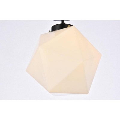 Modern Black and White Glass LED Flush Mount Light