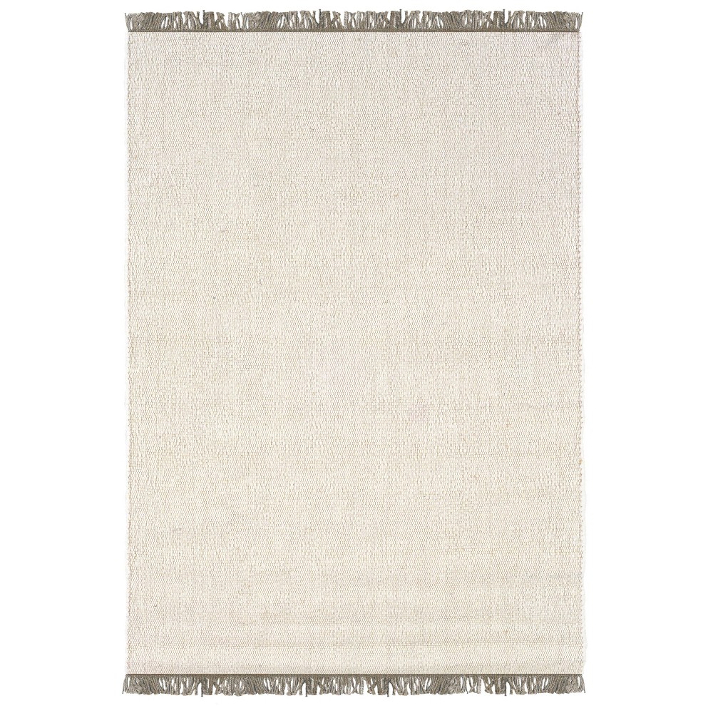 5'3inx7'6in Verginia Berber Reversible Flatweave Area Rug Natural/Ivory - Linon