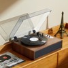 VEVOR Vinyl Record Player, 3-Speed, Belt Driven Turntable Player with Built-in 10W Stereo Speakers Magnetic Cartridge, Support 33/45/78 RPM, Brown - 2 of 4
