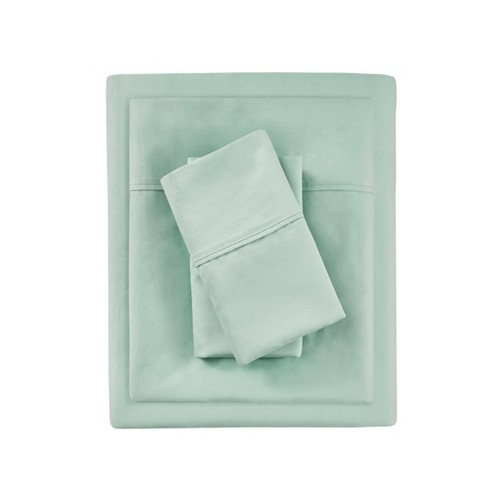 King 1000 Thread Count Cotton Blend Cooling 4pc Sheet Set Seafoam : Target