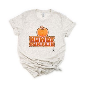 Simply Sage Market Women's Howdy Pumpkin Stacked Short Sleeve Graphic Tee - 1 of 2