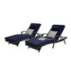 Okak Outdoor Wicker Chaise Lounge Reclining Chair with Cushion,Set of 2,Ergonomics Patio Long Chaise Poolside Chair for Deck,Garden&Pool - 3 of 4