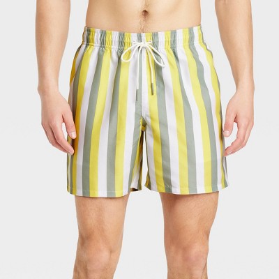 Men's Cabana Striped Swim Trunk - Goodfellow & Co™ Yellow