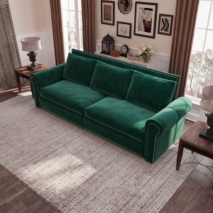 NicBex 93.7" Multi-Functional Sofa Bed Pull-out 3-in-1 Faux Leather Convertible Sleeper Sofa with Nailhead Trim & Rolled Arm for Living Room - 1 of 4