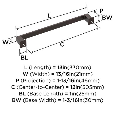 Oil Rubbed Bronze 13'' Appliance Pull with Mounting Hardware