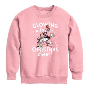 Boys' - The Cat in the Hat - Glowing Christmas Cheer Graphic Long Sleeve Fleece Sweatshirt - 1 of 4
