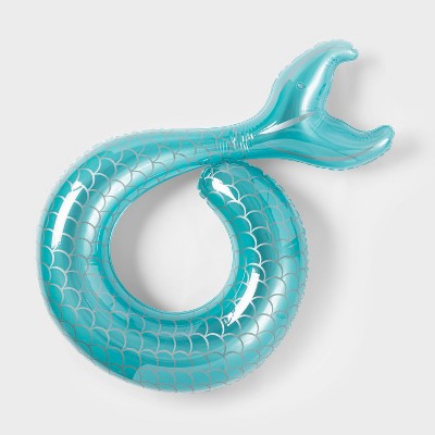 Mermaid Tail Pool Float Metallic Blue - Sun Squad™