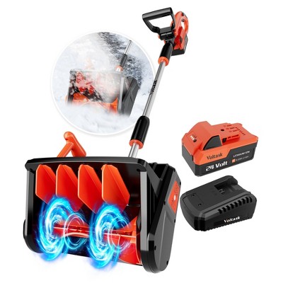 VOLTASK 24V Electric Cordless Snow Blower, 13-Inch Snow Thrower with 4.0Ah Battery, Lightweight Brushless Snow Blowers for Walkways and Driveways