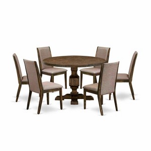 HomeStock 3-Piece Distressed Jacobean Finish Solid Wood Top Dining Table with 2 Chairs - 1 of 4