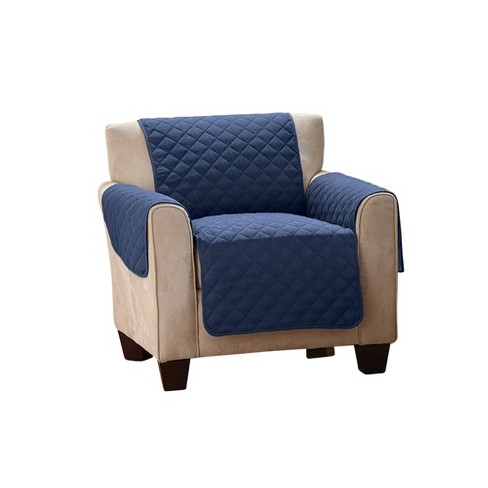 Collections Etc Reversible Quilted Furniture Cover Chair Navy