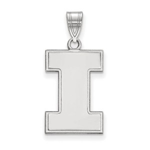 Black Bow Jewelry 10k White Gold Illinois Fighting Illini NCAA Large Pendant - 1 of 3