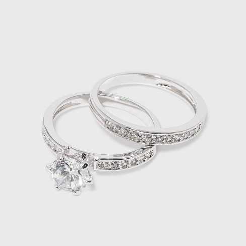 Cz diamond wedding on sale bands