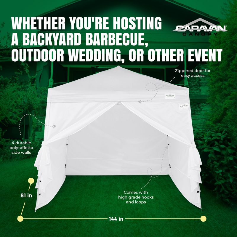 Caravan Canopy V-Series 12 x 12 Foot Tent Sidewalls Only, White (Sidewalls Only), 3 of 7