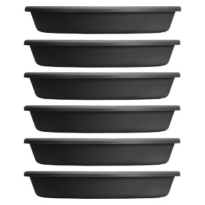 HC Companies Classic Plastic 21.13 Inch Lightweight Round Flower Planter Saucer for 24 Inch Pots with Drip Tray for Moisture Collection (6 Pack) - 1 of 4