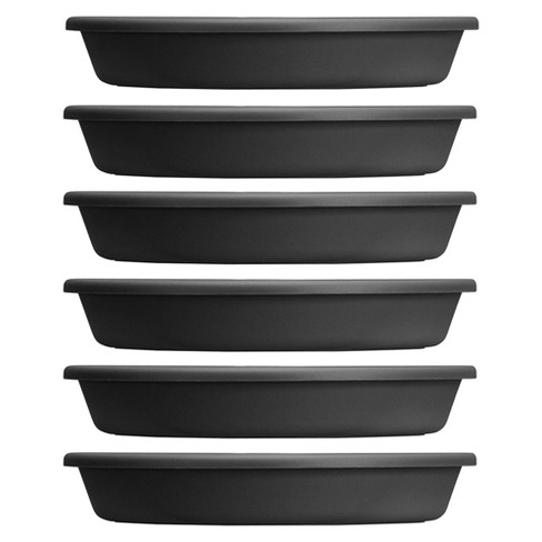 HC Companies Classic Plastic 21.13 Inch Lightweight Round Flower Planter Saucer for 24 Inch Pots with Drip Tray for Moisture Collection (6 Pack) - image 1 of 4