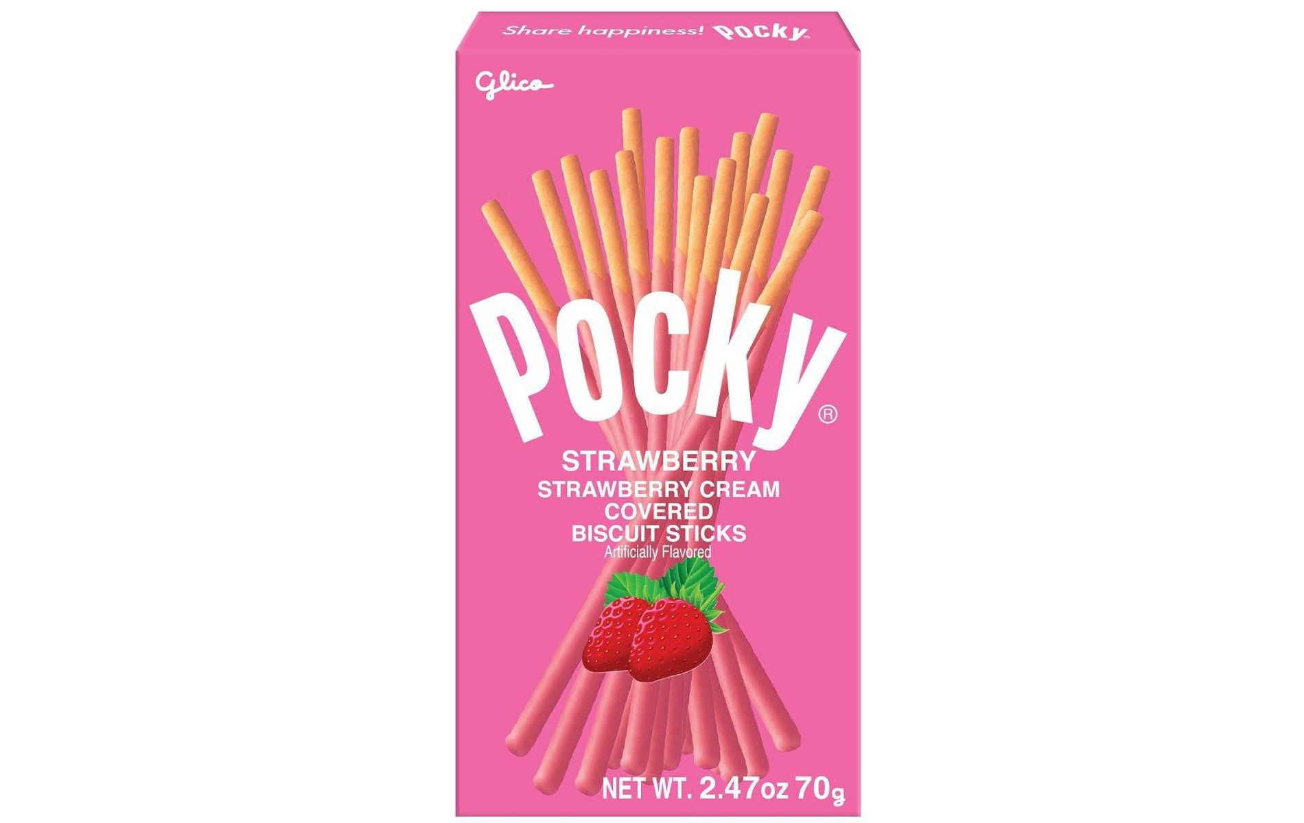 Glico Pocky Strawberry Cream Covered Biscuit Sticks - 2.47oz