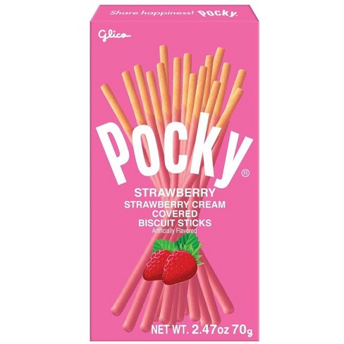 Glico Pocky Strawberry Cream Covered Biscuit Sticks - 2.47oz : Target