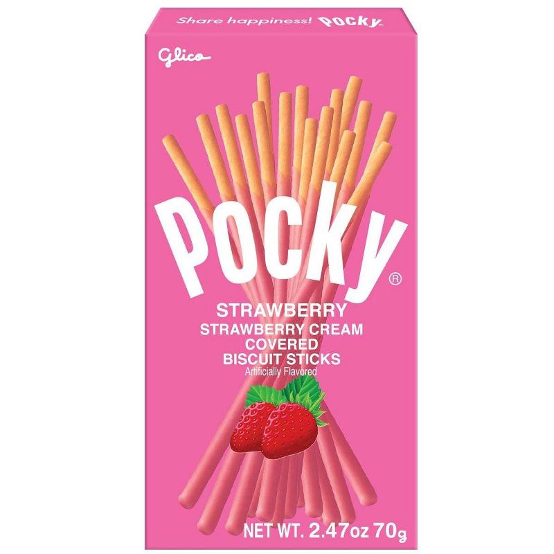 Glico Pocky Strawberry Cream Covered Biscuit Sticks, 1 of 8