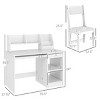 INFURNIC Kids Table Sets Desk and Chair Set with Storage for Study and Homework Organization, White, 35.5"*17.8"*35.5" - 2 of 4