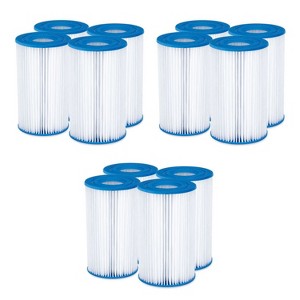 Summer Waves P57100204 Replacement Type A/C Swimming Pool and Hot Tub Spa Cartridge with Heavy Duty Ultimate Filtration Paper (12 Pack) - 1 of 4